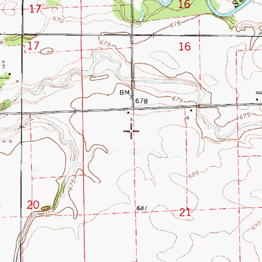 Topographic Map of Wichman Airport, IL
