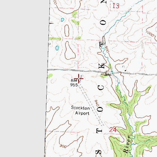Topographic Map of Stockton Airport, IL