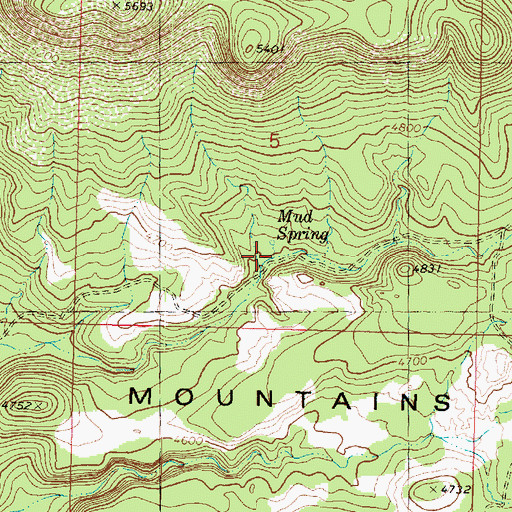 Topographic Map of Mud Spring, AZ
