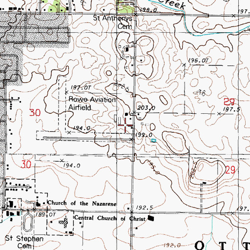 Topographic Map of Rothrock Airport, IL