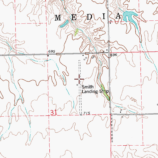 Topographic Map of Neff Airport (historical), IL