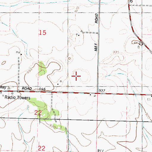 Topographic Map of Leffelman Airport (historical), IL