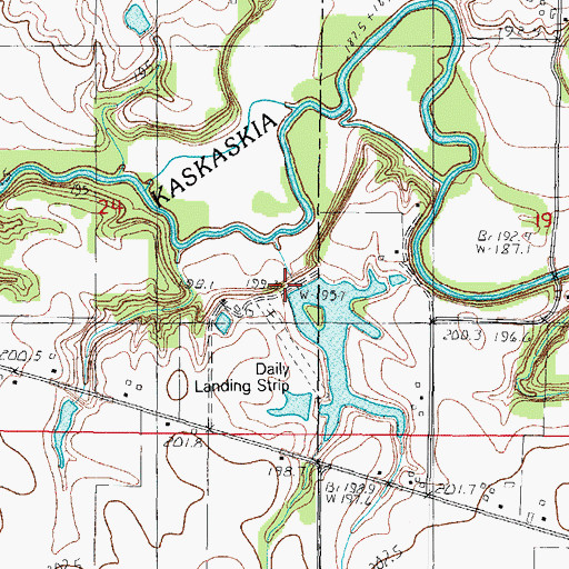 Topographic Map of Daily RLA Airport (historical), IL