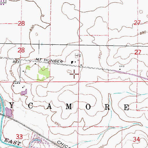 Topographic Map of Willadae Farms Airport, IL