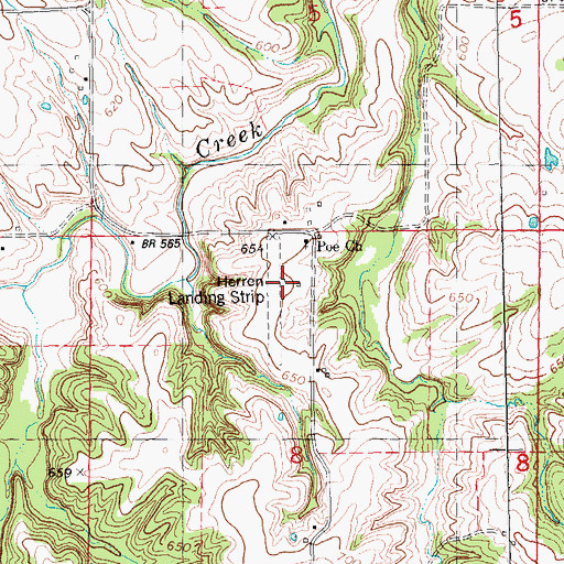 Topographic Map of Herren Airport, IL