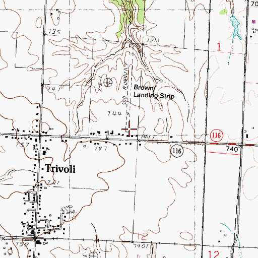 Topographic Map of Gordon Brown Airport, IL