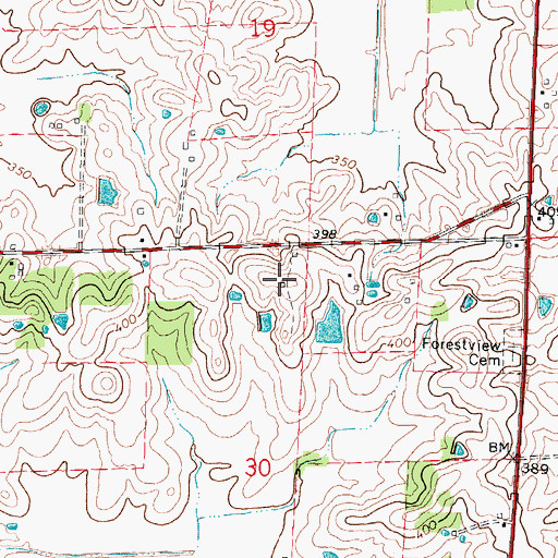 Topographic Map of Shawnee Community College Heliport, IL
