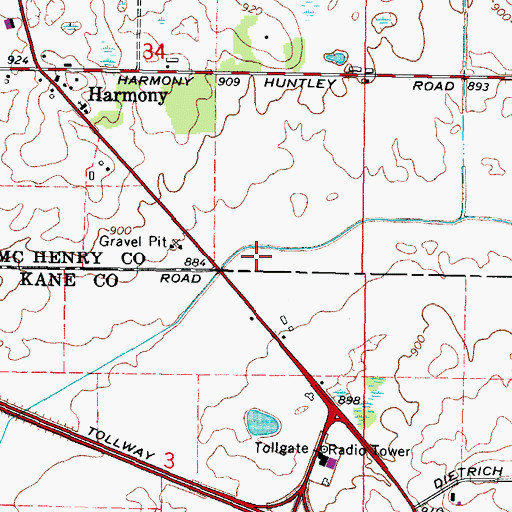 Topographic Map of Sky Soaring Airport, IL