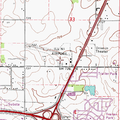 Topographic Map of Frasca Field, IL