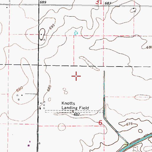 Topographic Map of Knott Airport (historical), IL