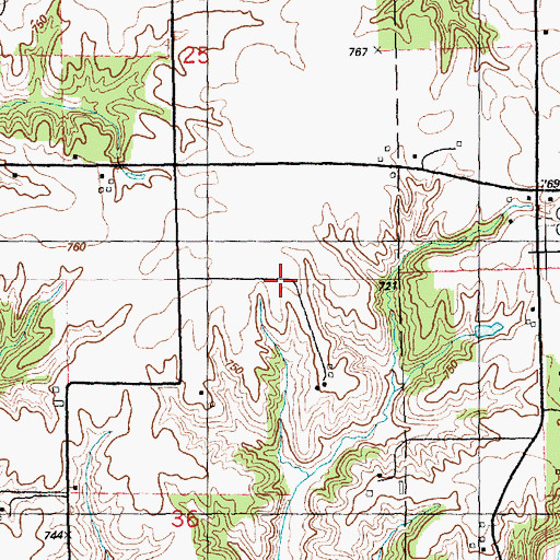 Topographic Map of Young Airport, IL