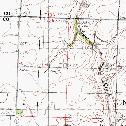 Topographic Map of Holzwarth Flying Service, IL