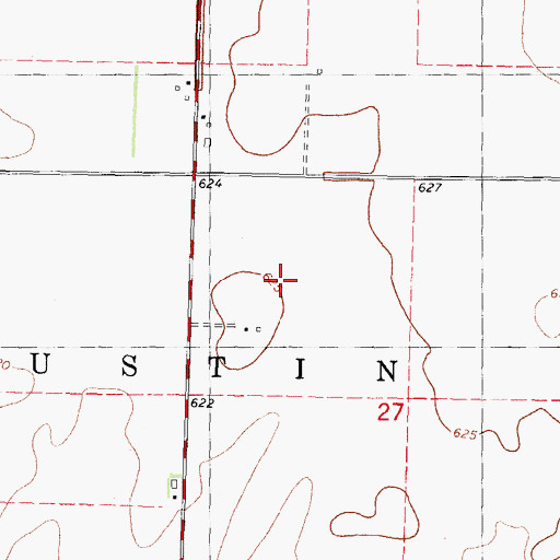 Topographic Map of Colonel Smith Memorial Airport (historical), IL