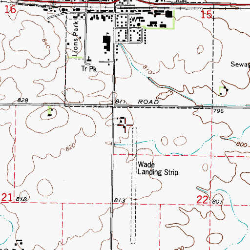 Topographic Map of Wade Airport, IL