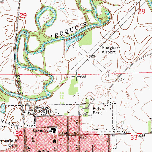 Topographic Map of Songwood Inn Airport, IL