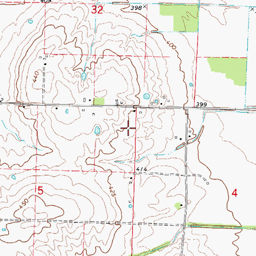 Topographic Map of Skillet Fork Farm Airport (historical), IL