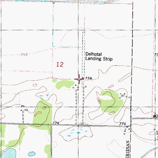 Topographic Map of Delhotal Airport, IL
