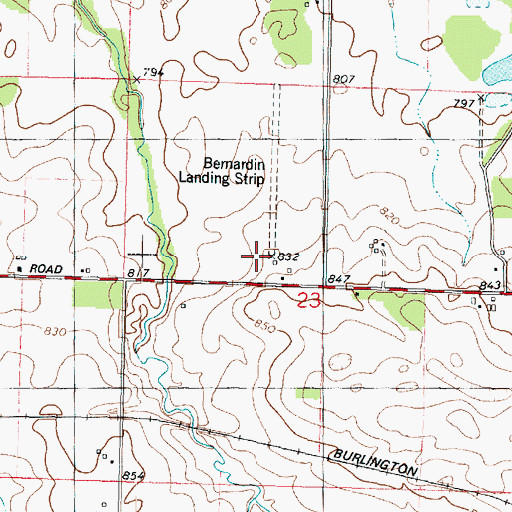 Topographic Map of Bernardin Heliport, IL