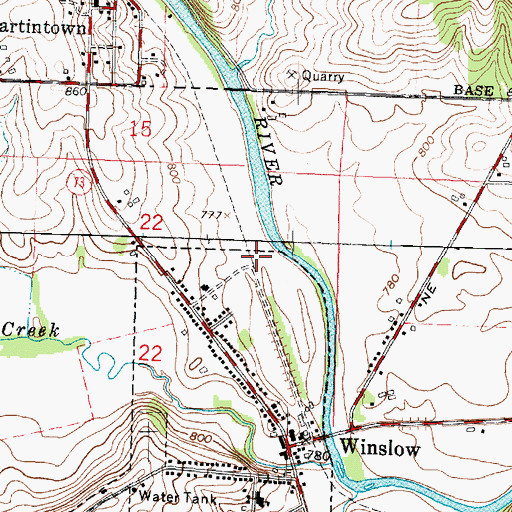 Topographic Map of Mitek Airport, IL