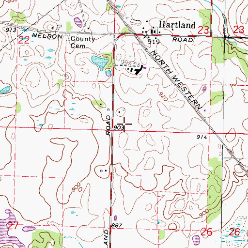 Topographic Map of Hunter Airport, IL