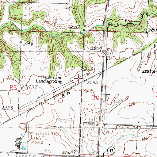 Topographic Map of Hausmann Airport, IL