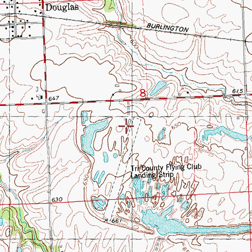 Topographic Map of Tri-County Airport, IL