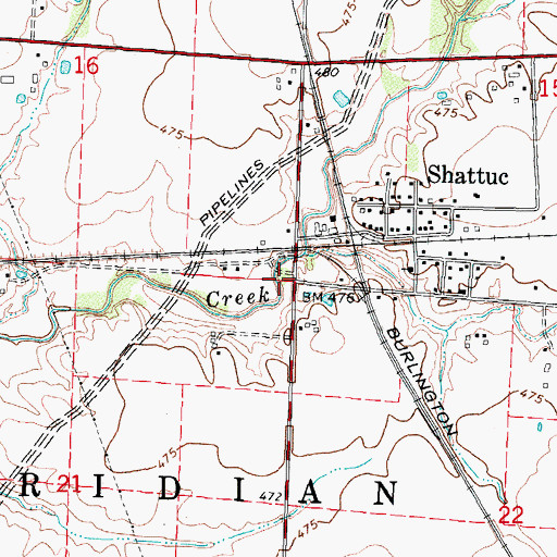 Topographic Map of Township of Meridian, IL
