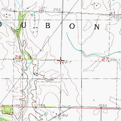 Topographic Map of Township of Audubon, IL