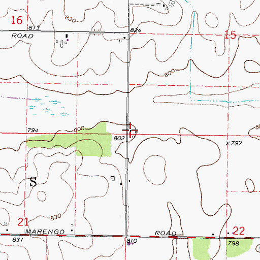 Topographic Map of Township of Bonus, IL