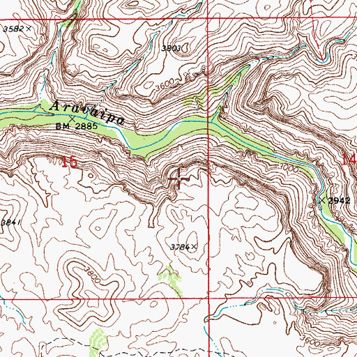 Topographic Map of Aravaipa Canyon Primitive Area, AZ