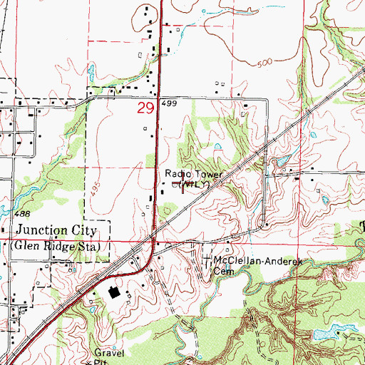 Topographic Map of WILY-AM (Centralia), IL