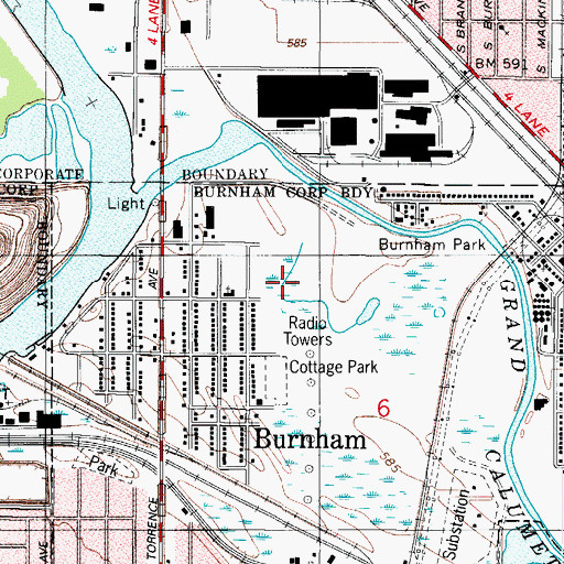 Topographic Map of WJPC-AM (Chicago), IN