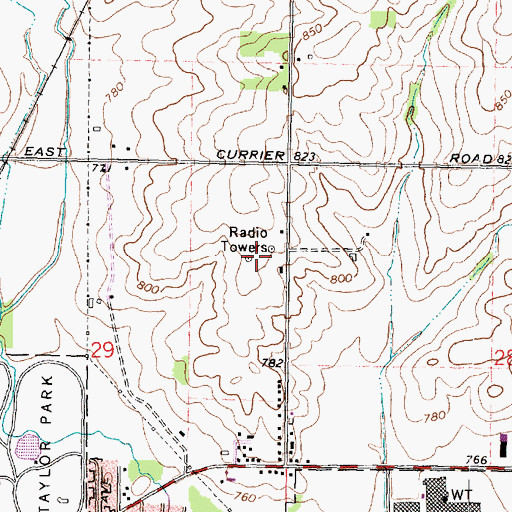 Topographic Map of WFRL-AM (Freeport), IL