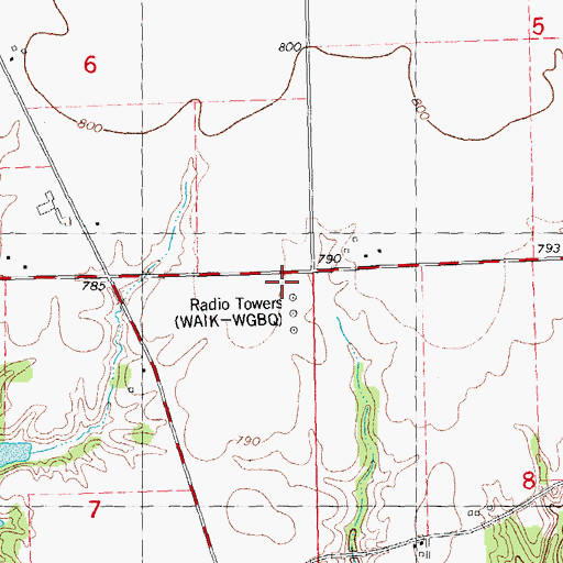 Topographic Map of WAIK-AM (Galesburg), IL