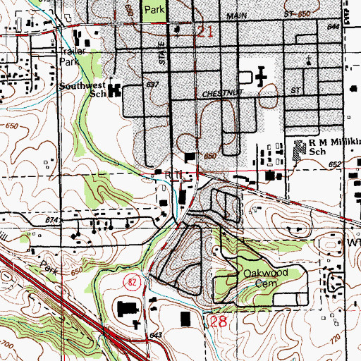 Topographic Map of WGEN-AM (Geneseo), IL