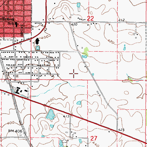 Topographic Map of WUBS-AM (Harrisburg), IL