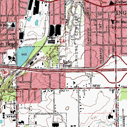 Topographic Map of WWHN-AM (Joliet), IL