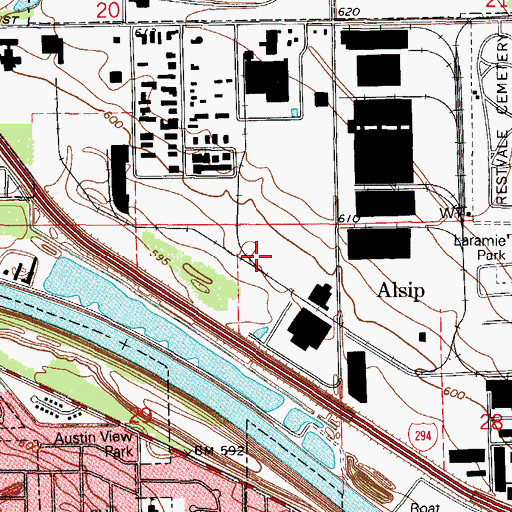 Topographic Map of WTAQ-AM (La Grange), IL