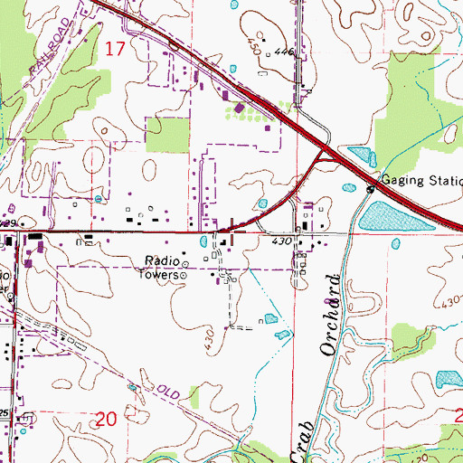 Topographic Map of WGGH-AM (Marion), IL