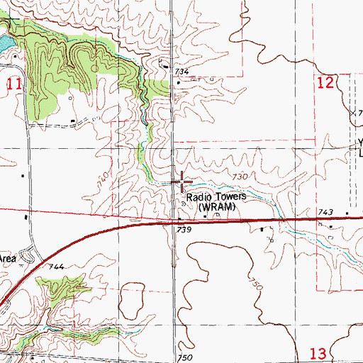 Topographic Map of WRAM-AM (Monmouth), IL