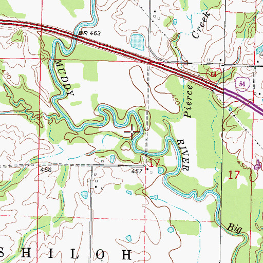 Topographic Map of WMIX-AM (Mount Vernon), IL