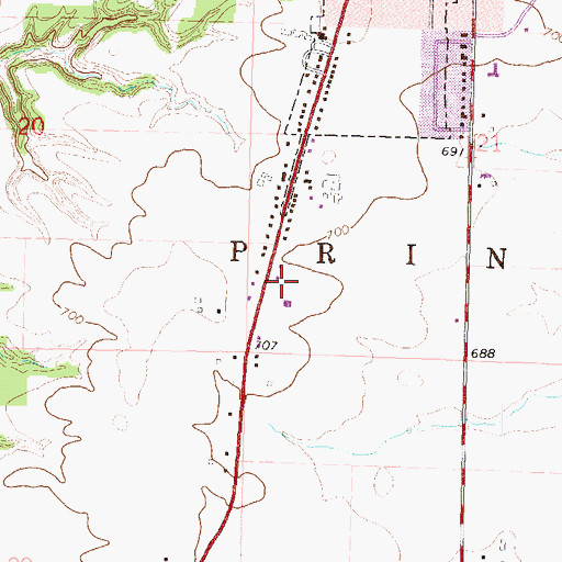 Topographic Map of WZOE-AM (Princeton), IL