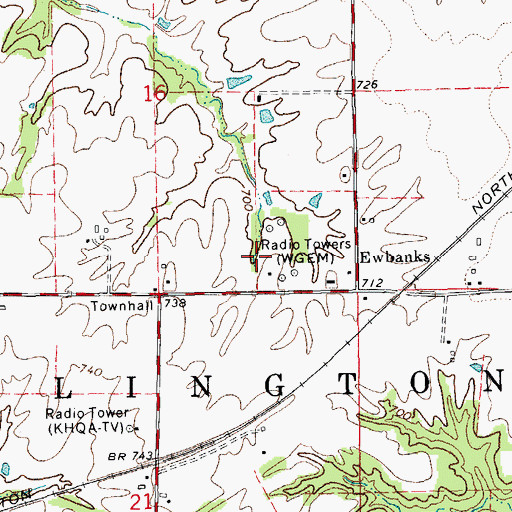 Topographic Map of WGEM-AM (Quincy), IL