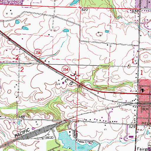 Topographic Map of WHCO-AM (Sparta), IL