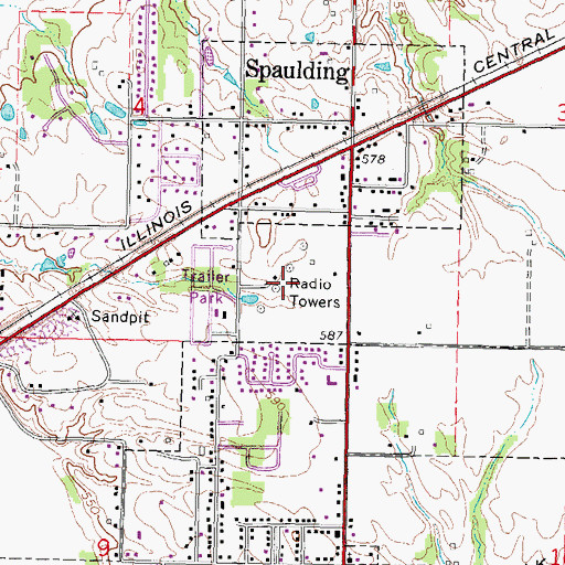 Topographic Map of WMAY-AM (Springfield), IL