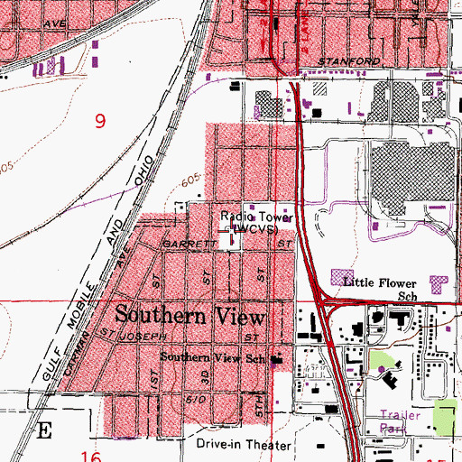 Topographic Map of WCVS-AM (Springfield), IL