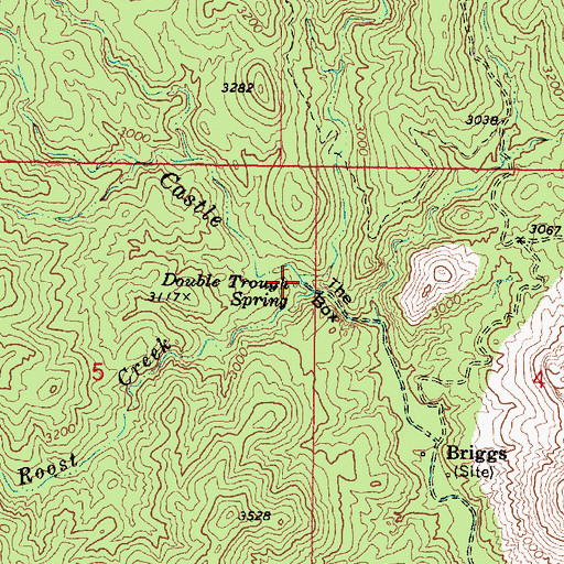 Topographic Map of East Fork Castle Creek, AZ