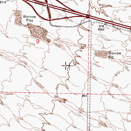 Topographic Map of Sonoran Desert, AZ