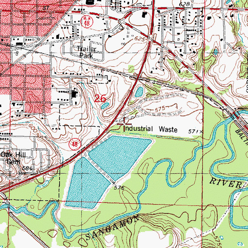 Topographic Map of WTIM-AM (Taylorville), IL