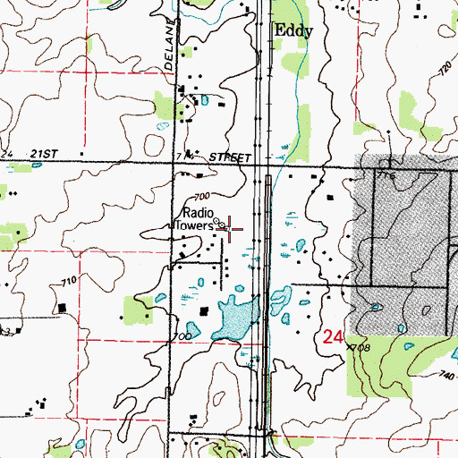 Topographic Map of WKGA-AM (Zion), IL